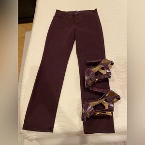 NYDJ skinny jeans size 6P dark wine purple